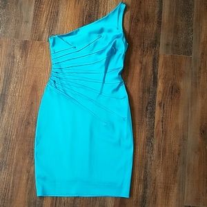 Cache turquoise cocktail dress size 6